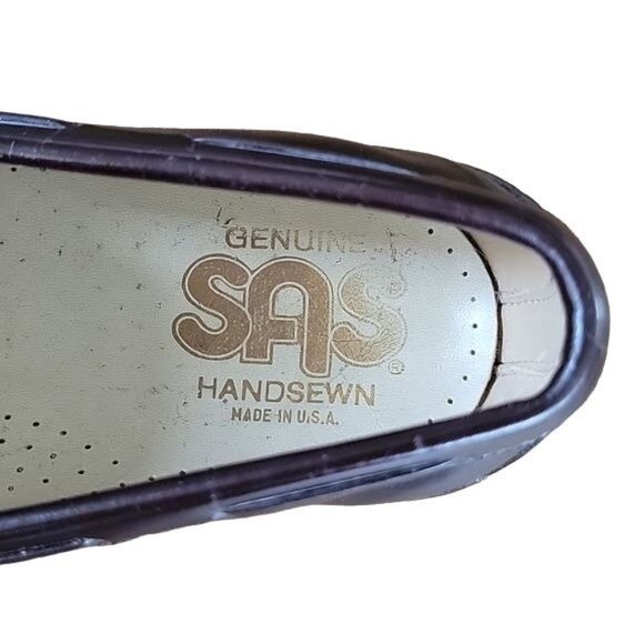 Mens SAS Hand-sewn Kiltie Leather Loafers w/Tassels in Brown Size 10N - Picture 8 of 8